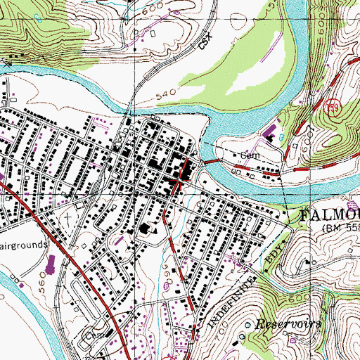 Topographic Map of Falmouth, KY