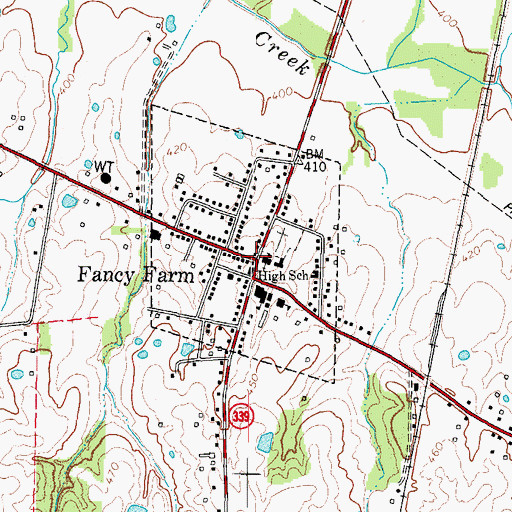 Topographic Map of Fancy Farm, KY