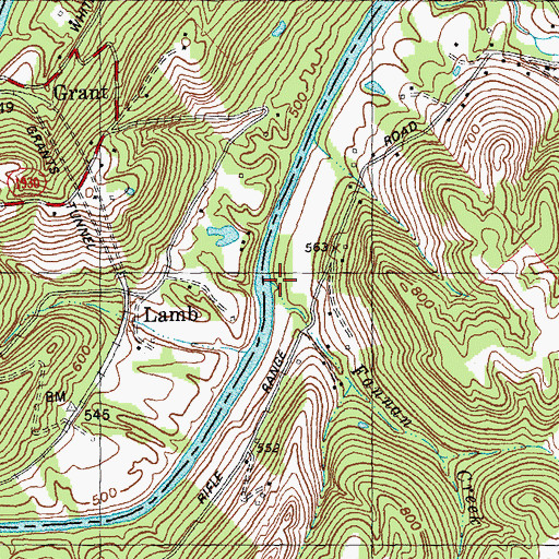 Topographic Map of Fannan Creek, KY