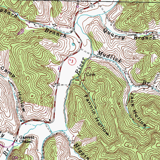 Topographic Map of Fannin Hollow, KY