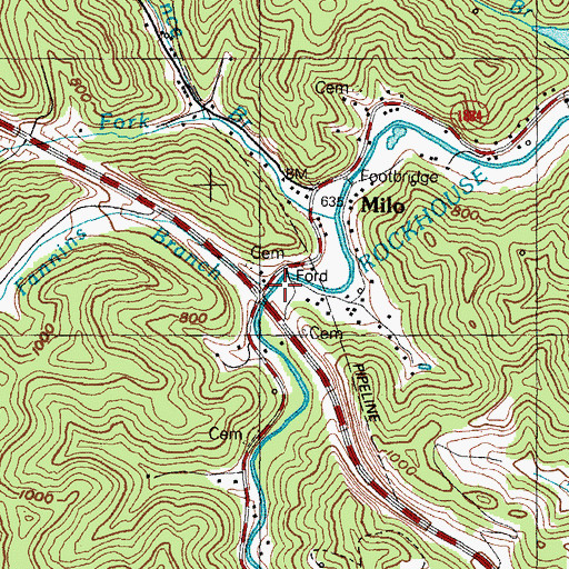 Topographic Map of Fannins Branch, KY