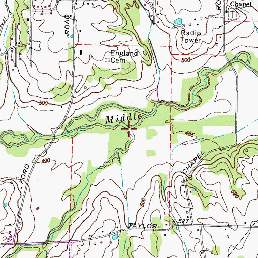 Topographic Map of Farley Branch, KY
