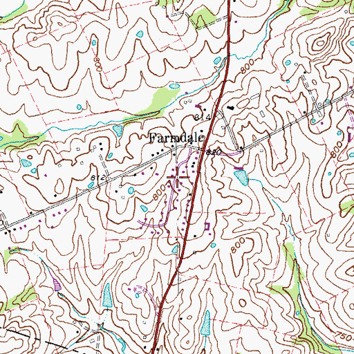 Topographic Map of Farmdale, KY