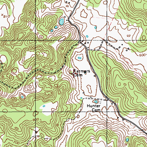 Topographic Map of Farmers Cemetery, KY