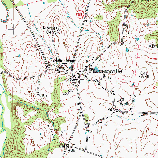Topographic Map of Farmersville, KY