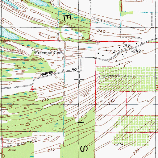 Topographic Map of Fourche Island, AR