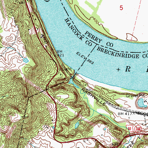 Topographic Map of Faucett Creek, KY