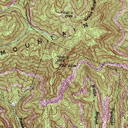 Topographic Map of Fee Cemetery, KY