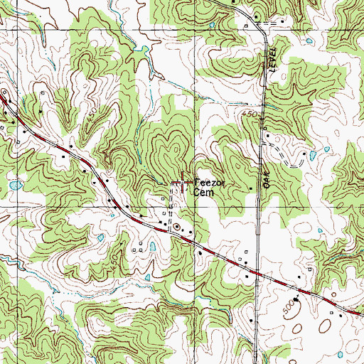 Topographic Map of Feezor Cemetery, KY