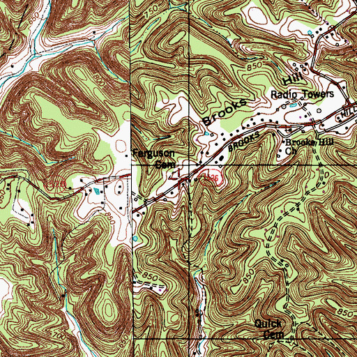 Topographic Map of Ferguson Cemetery, KY