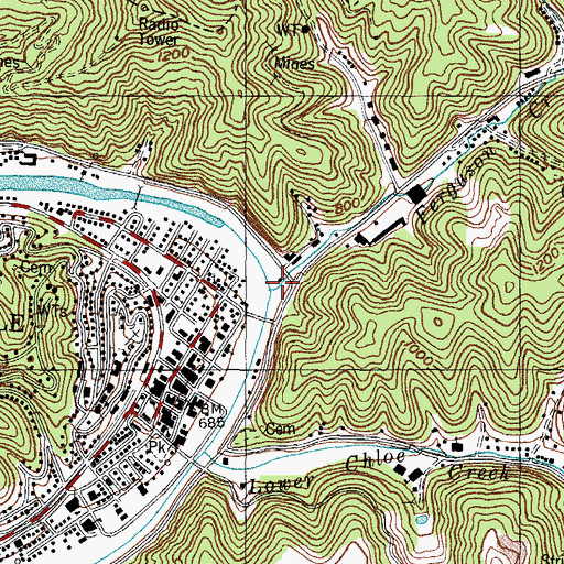 Topographic Map of Ferguson Creek, KY