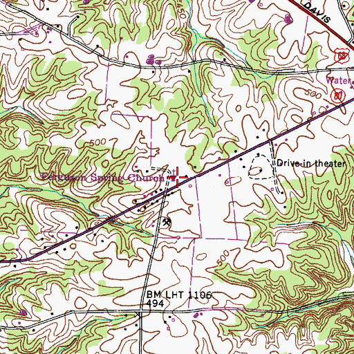 Topographic Map of Ferguson Spring Church, KY