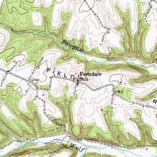 Topographic Map of Ferndale School, KY