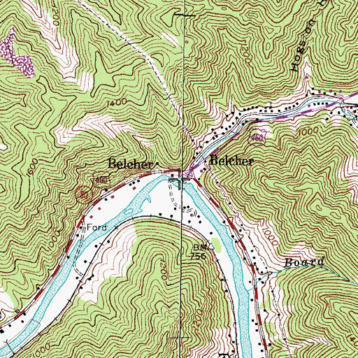Topographic Map of Ferrell Creek, KY