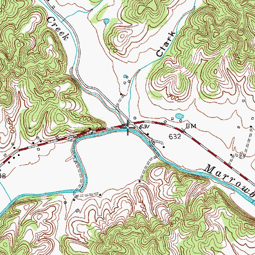 Topographic Map of Ferris Fork Creek, KY