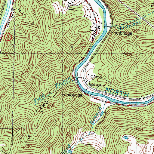 Topographic Map of Field Branch, KY