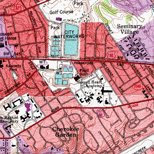 Topographic Map of Field School, KY