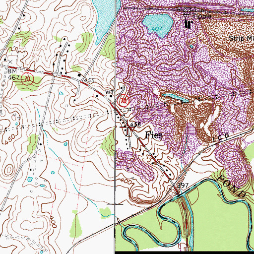Topographic Map of Fies, KY