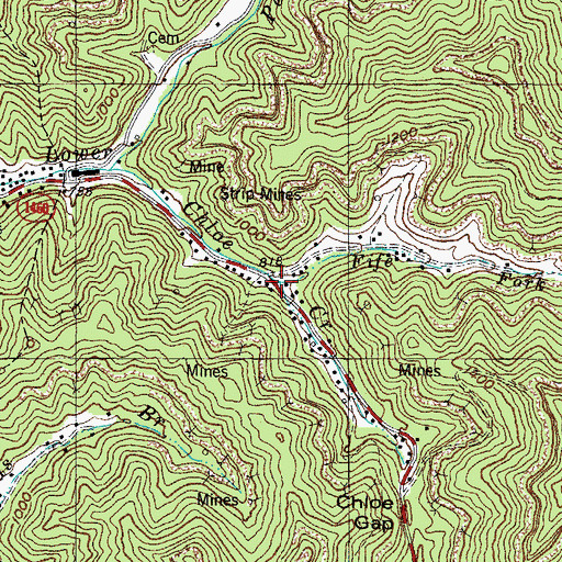 Topographic Map of Fife Fork, KY