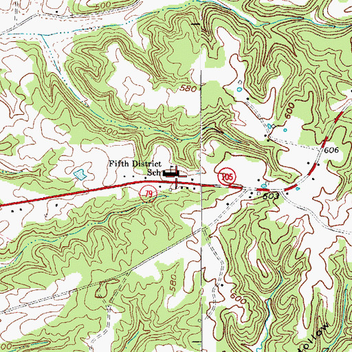 Topographic Map of Fifth District School, KY