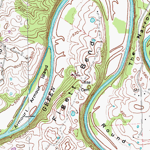 Topographic Map of Figett Bend, KY