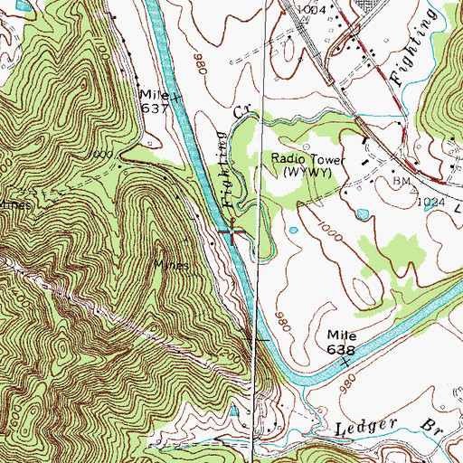 Topographic Map of Fighting Creek, KY