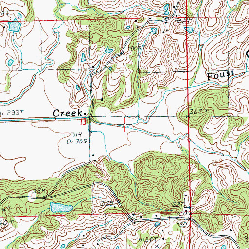 Topographic Map of Foust Creek, AR