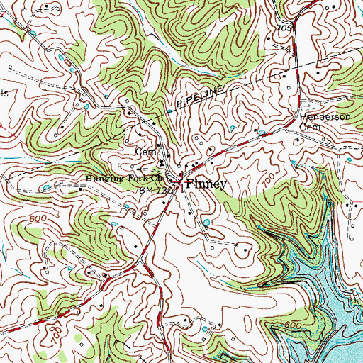 Topographic Map of Finney, KY