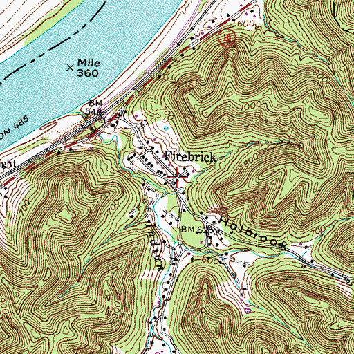Topographic Map of Firebrick, KY