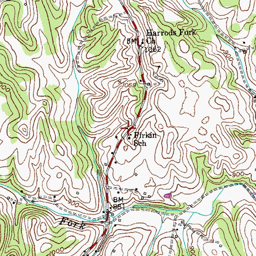 Topographic Map of Firkin School, KY