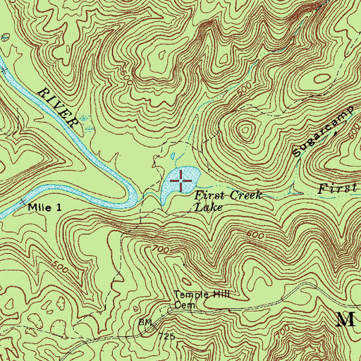 Topographic Map of First Creek Lake, KY