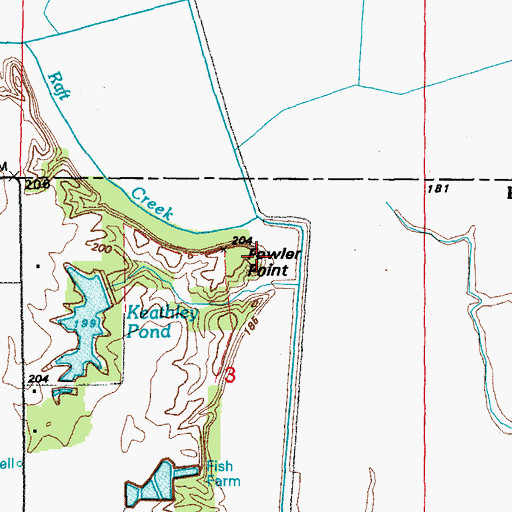 Topographic Map of Fowler Point, AR