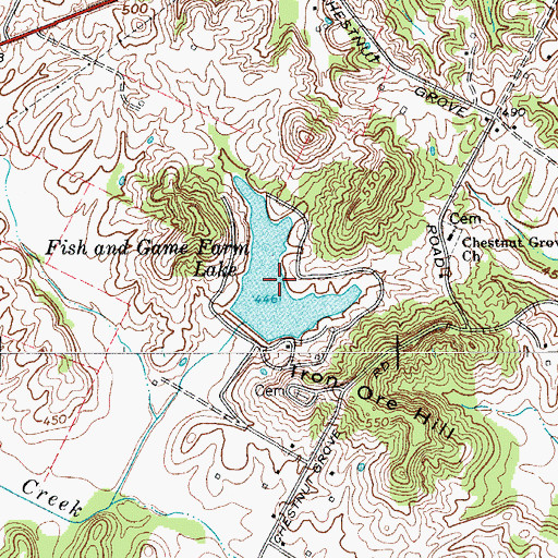 Topographic Map of Fish and Game Farm Lake, KY