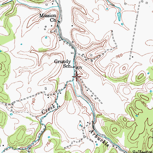 Topographic Map of Fisher Creek, KY