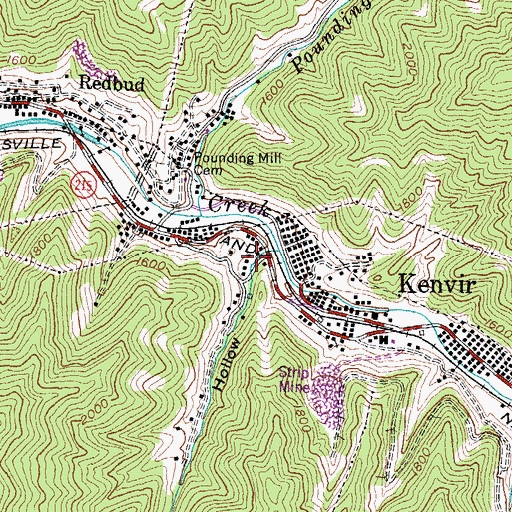 Topographic Map of Fisher Hollow, KY