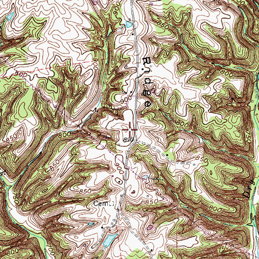 Topographic Map of Fishers Ridge, KY