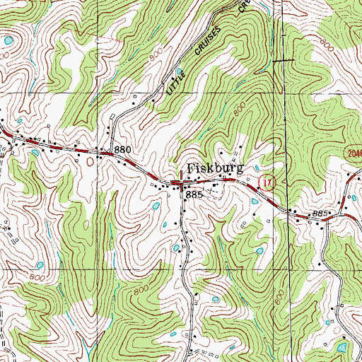 Topographic Map of Fiskburg, KY