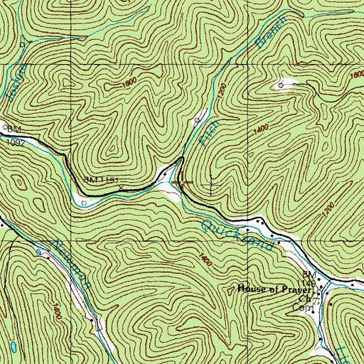 Topographic Map of Fitch Branch, KY