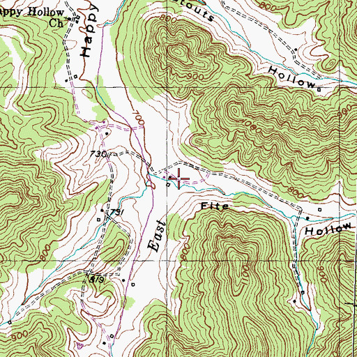 Topographic Map of Fite Hollow, KY