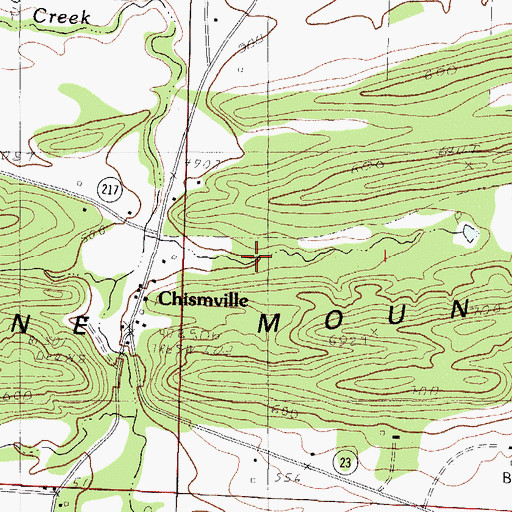 Topographic Map of Fox Valley, AR