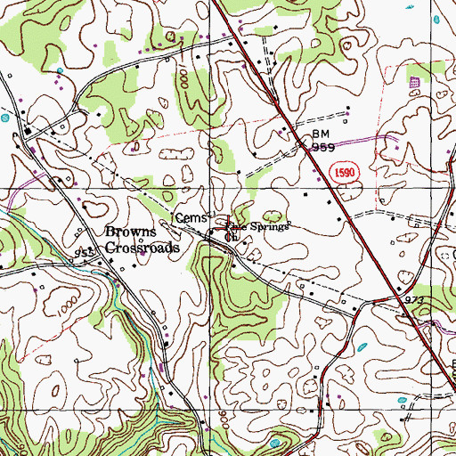 Topographic Map of Five Springs Church, KY