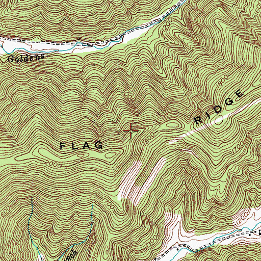 Topographic Map of Flag Ridge, KY