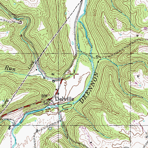 Topographic Map of Flag Run, KY