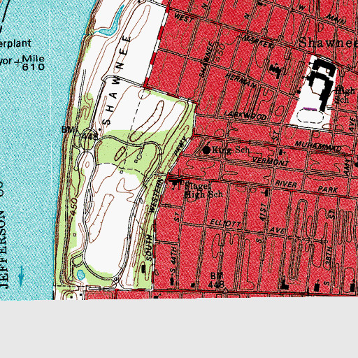 Topographic Map of Flaget High School, KY