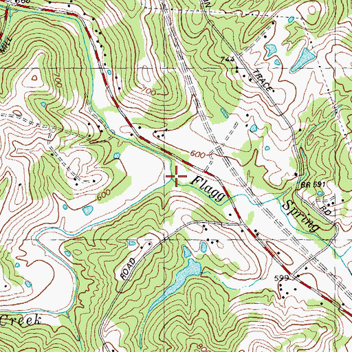 Topographic Map of Flagg Spring Creek, KY