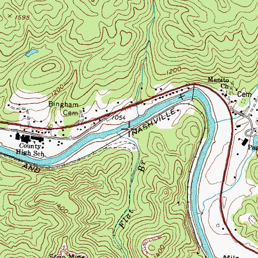 Topographic Map of Flat Branch, KY