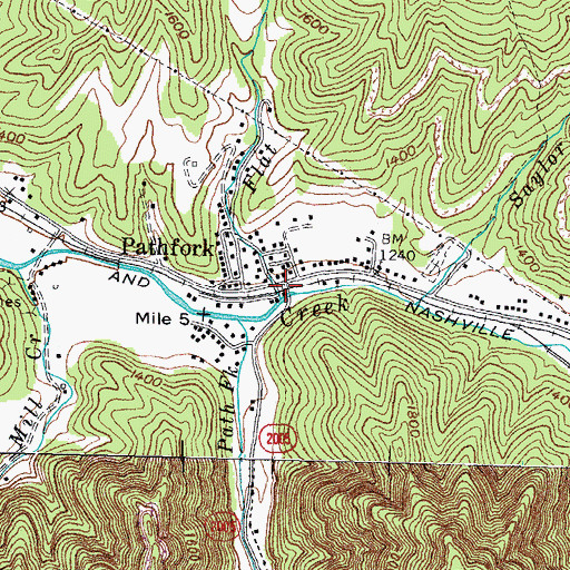 Topographic Map of Flat Branch, KY