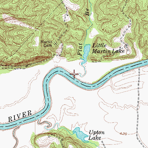 Topographic Map of Flat Branch, KY
