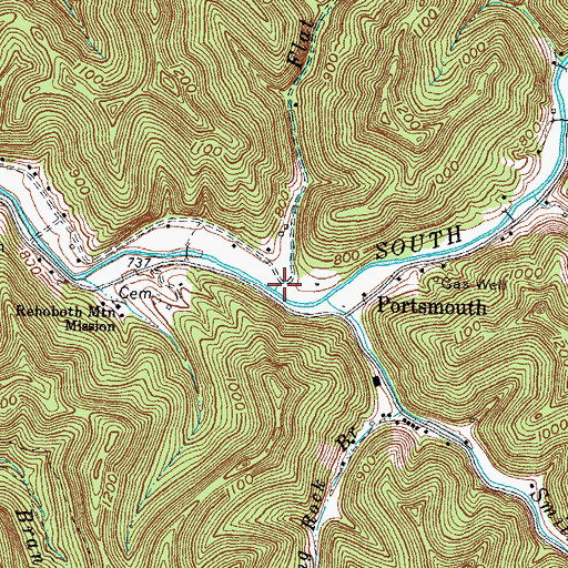 Topographic Map of Flat Branch, KY