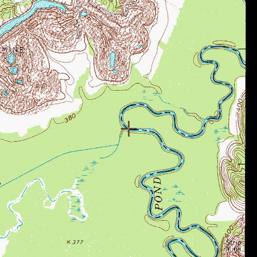 Topographic Map of Flat Creek, KY